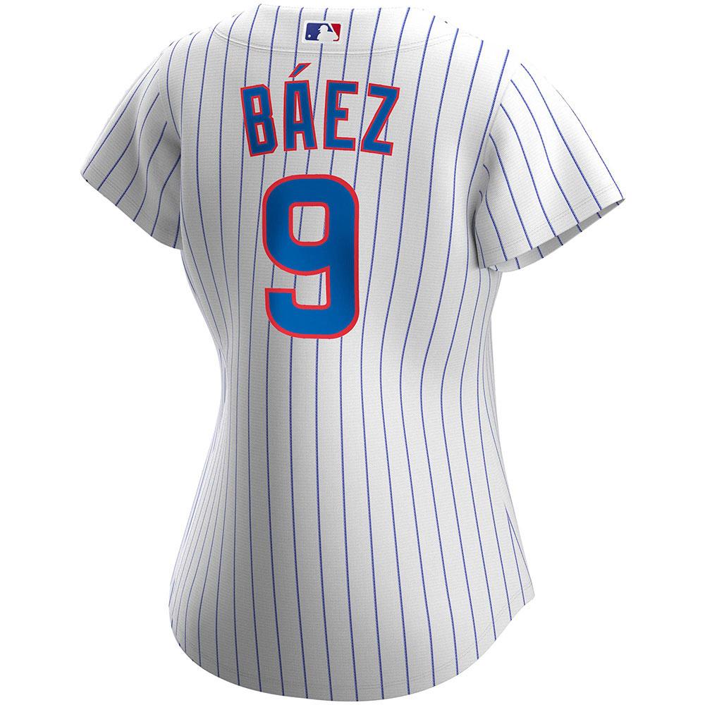 Womens Chicago Cubs Javy Baez Cool Base Replica Jersey White